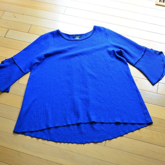 Ali Miles Women's Crinkle Top Blouse Tunic Size L - Picture 1 of 10